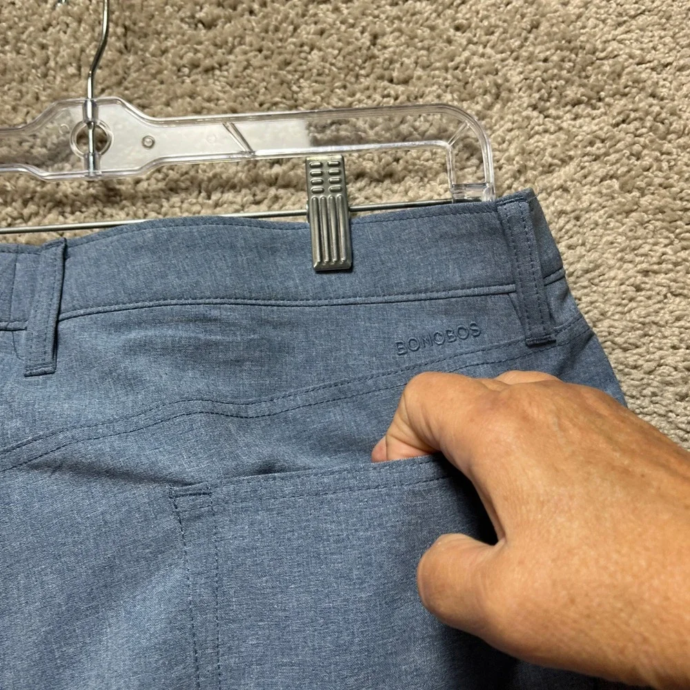 Bonobos Golf Pants Men 34x32 Blue Slim Fit Heathered Stretch Waistband 5-Pocket